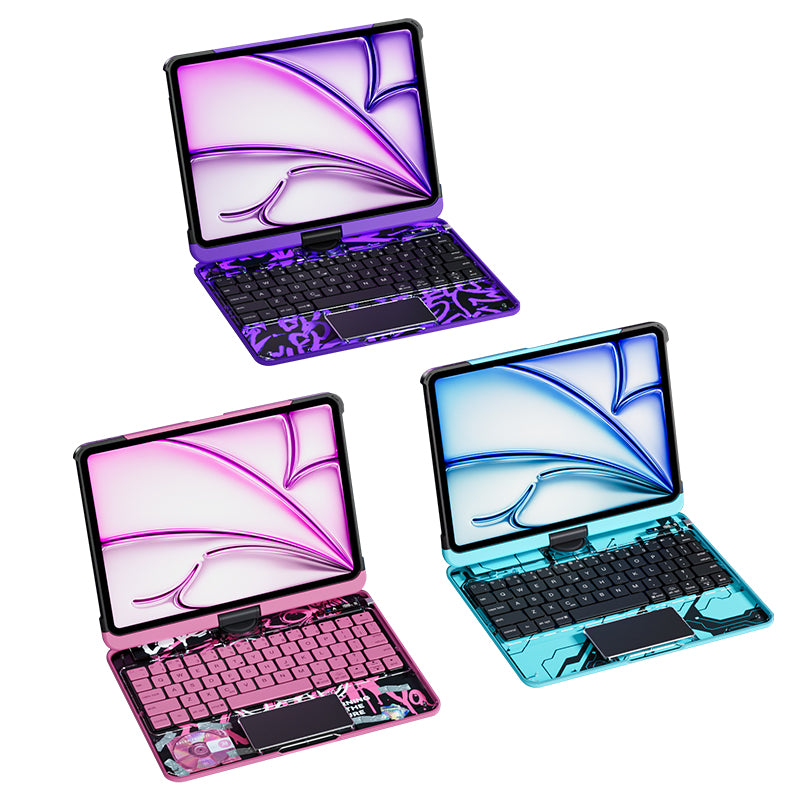 New Transparent 360° Rotating iPad Keyboard Case