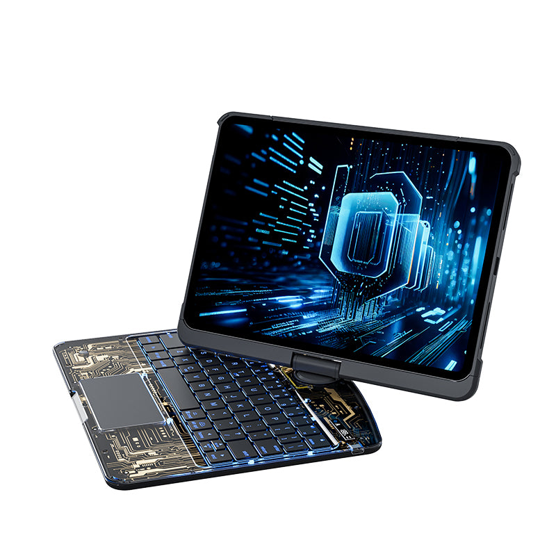 New Transparent 360° Rotating iPad Keyboard Case