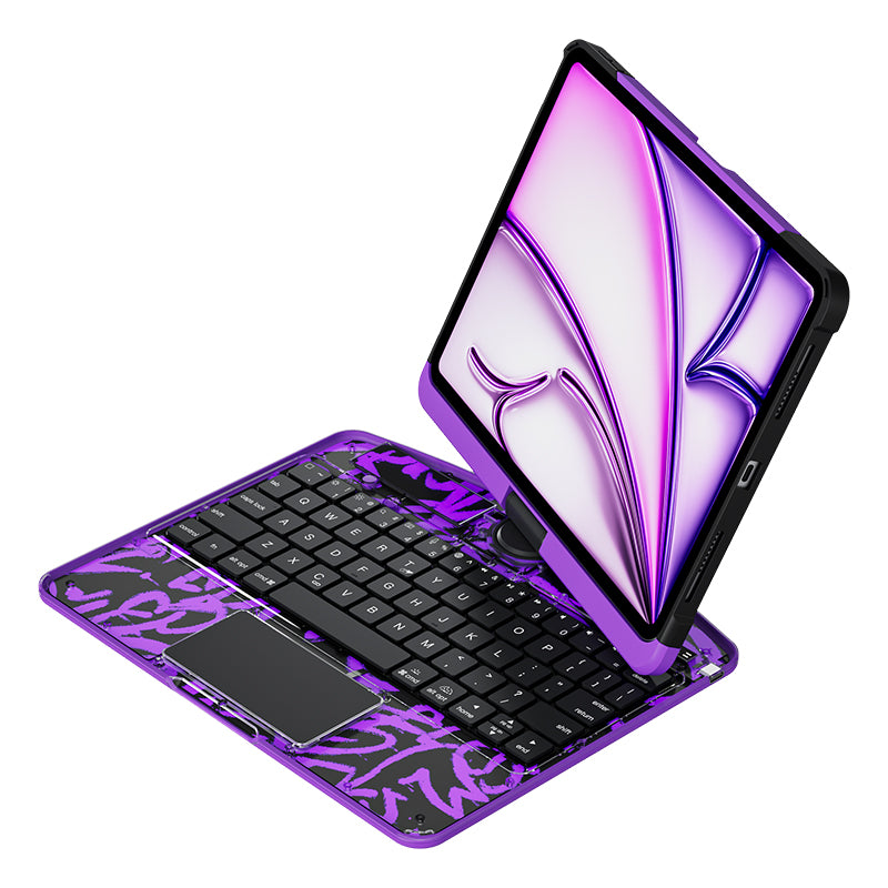 New Transparent 360° Rotating iPad Keyboard Case