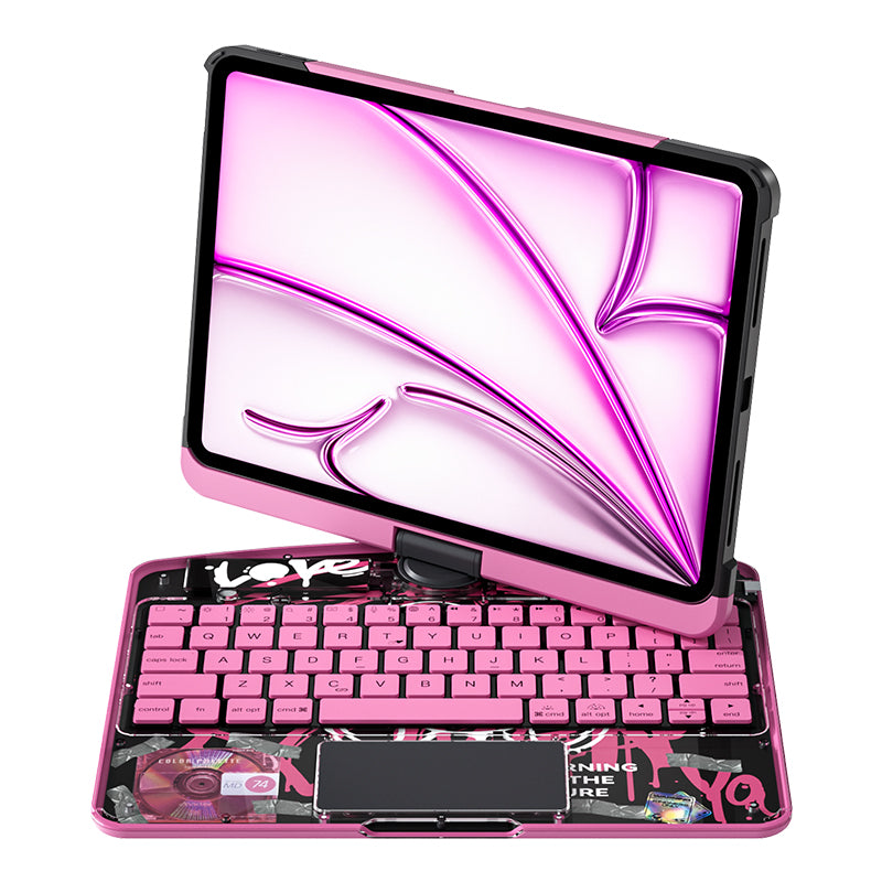 New Transparent 360° Rotating iPad Keyboard Case