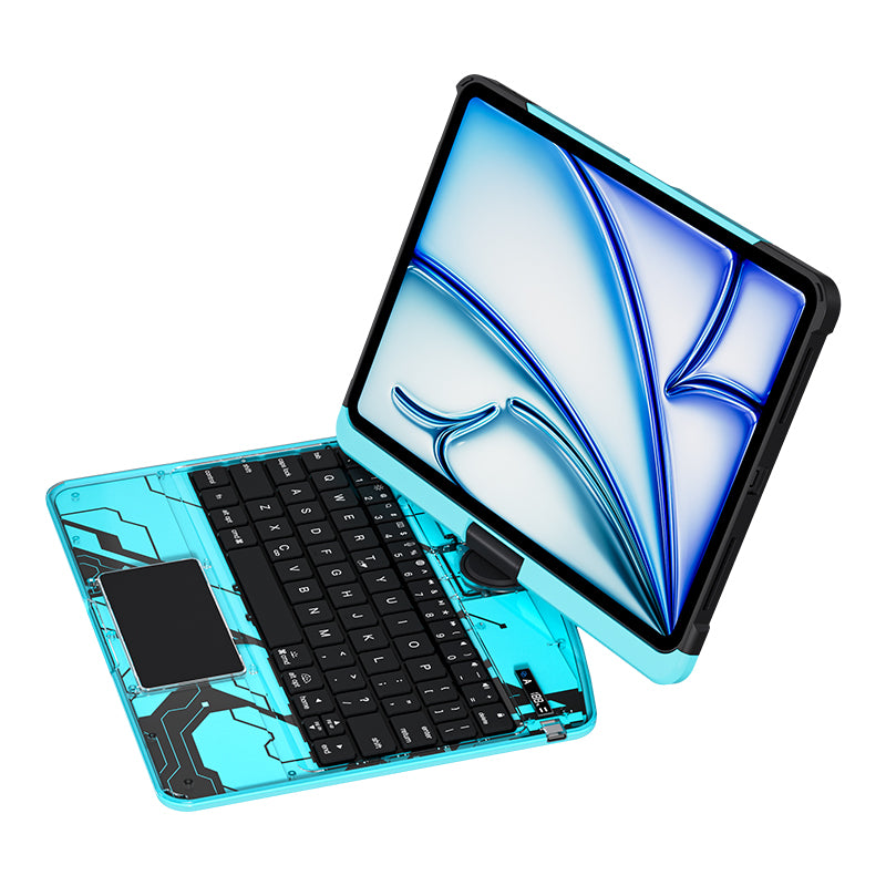 New Transparent 360° Rotating iPad Keyboard Case